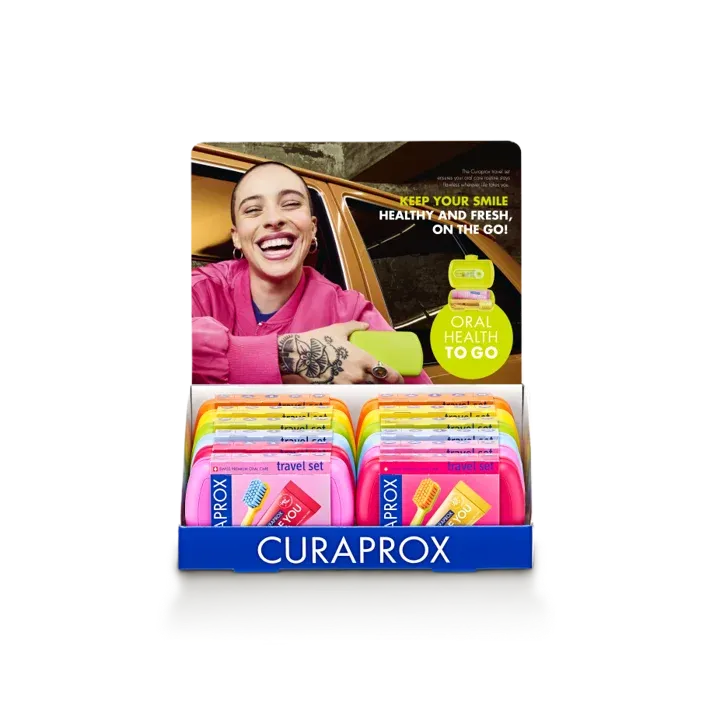 Curaprox Travel Set Compact CS 5460 Toothbrush BE YOU Toothpaste and Interdental Brush Dental Kit (12 Pieces)