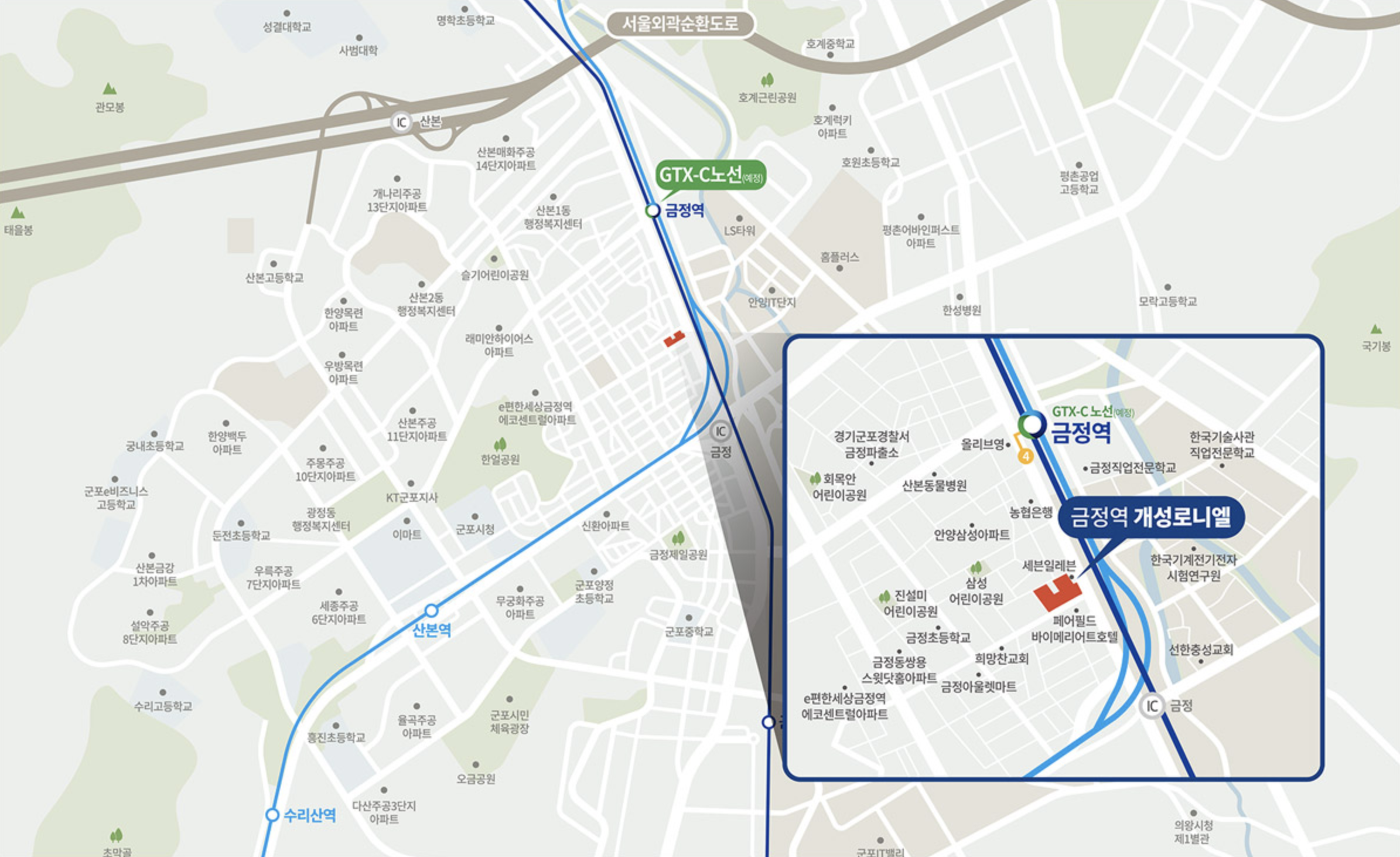 금정역 개성로니엘 입지환경