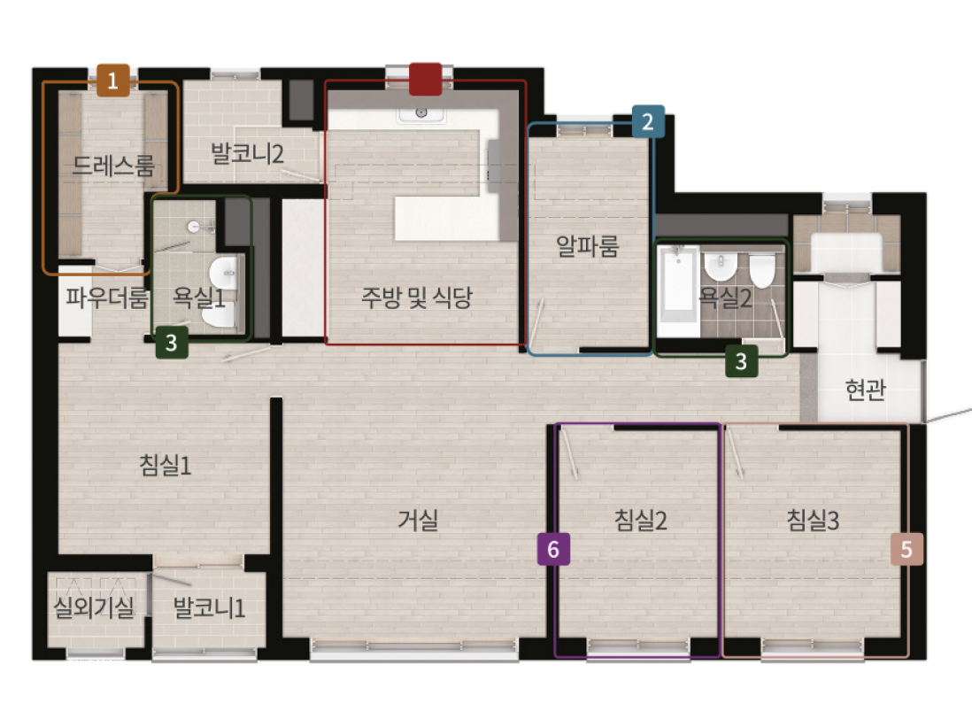 84B 타입 평면도