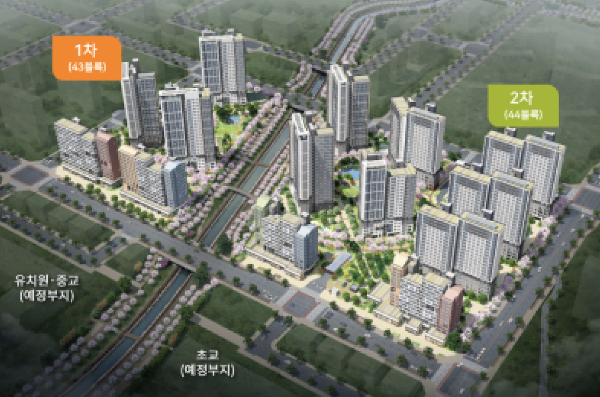 무안 오룡지구 우미린 1차(43BL) 단지배치도