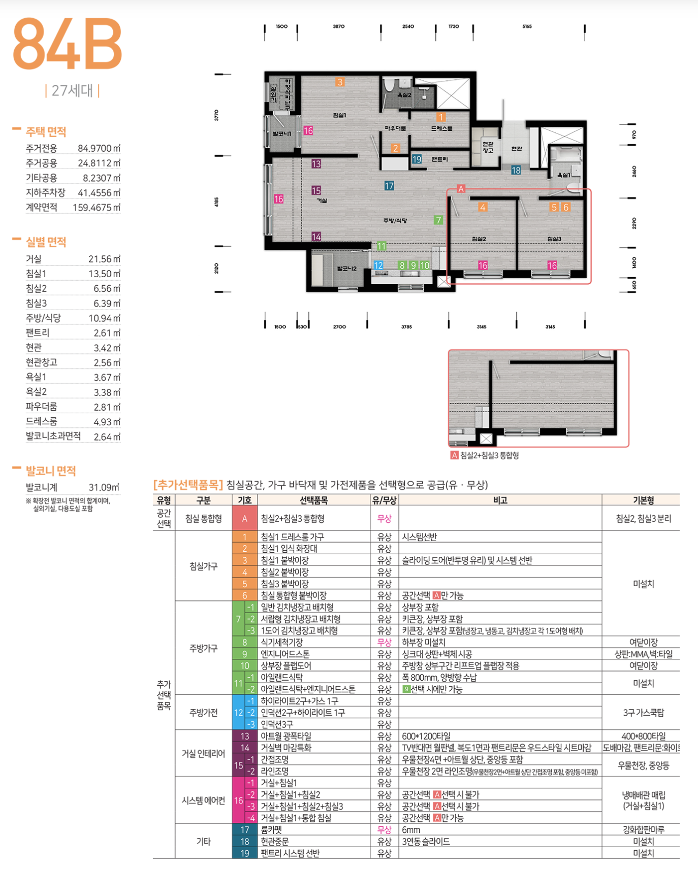 84A/B/C 타입 평면도