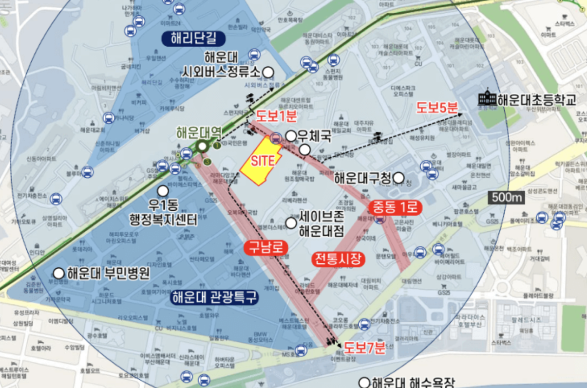 해운대역 푸르지오 더원 단지배치도