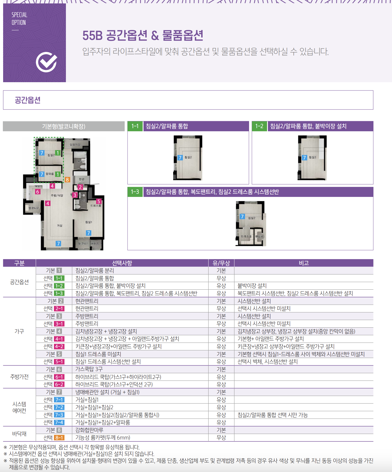 55B 타입 평면도