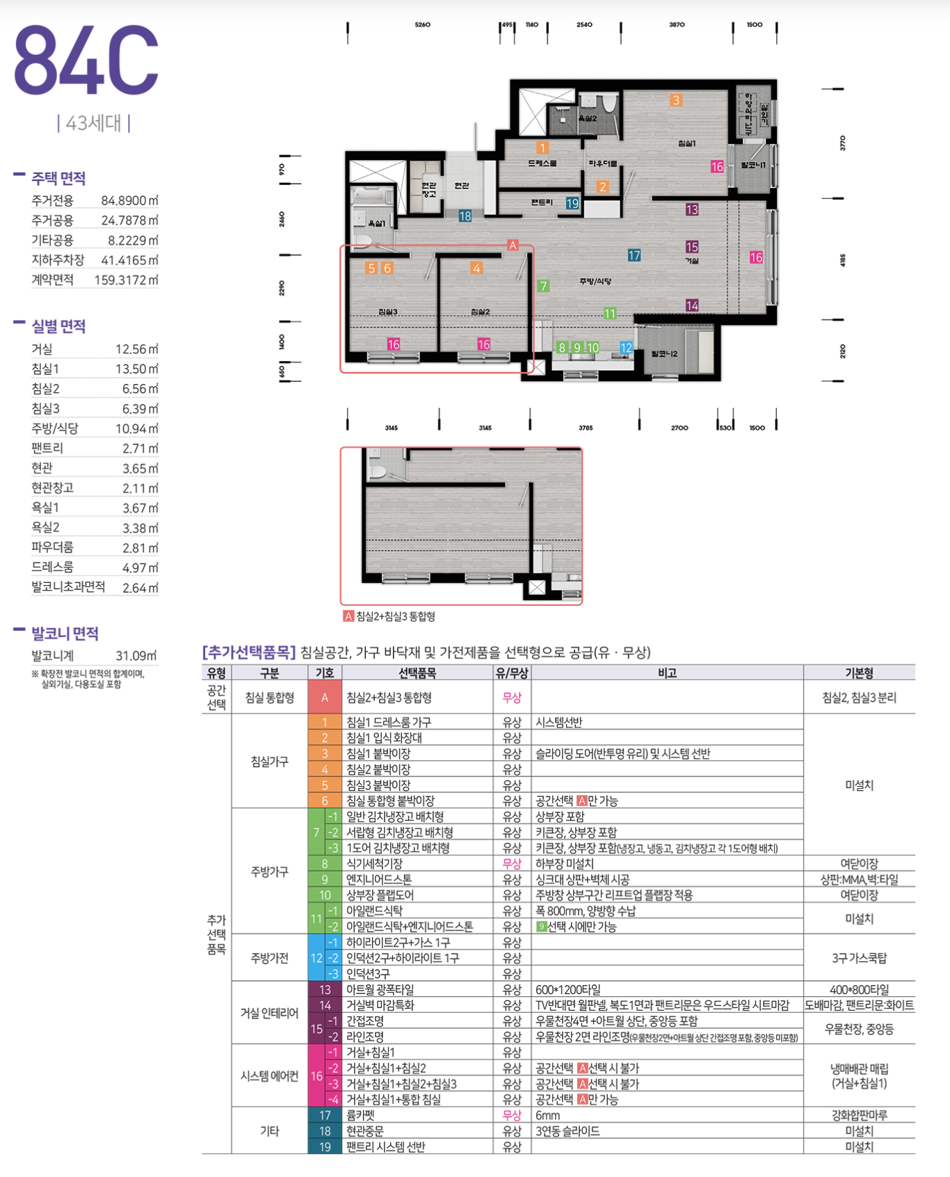 84A/B/C 타입 평면도