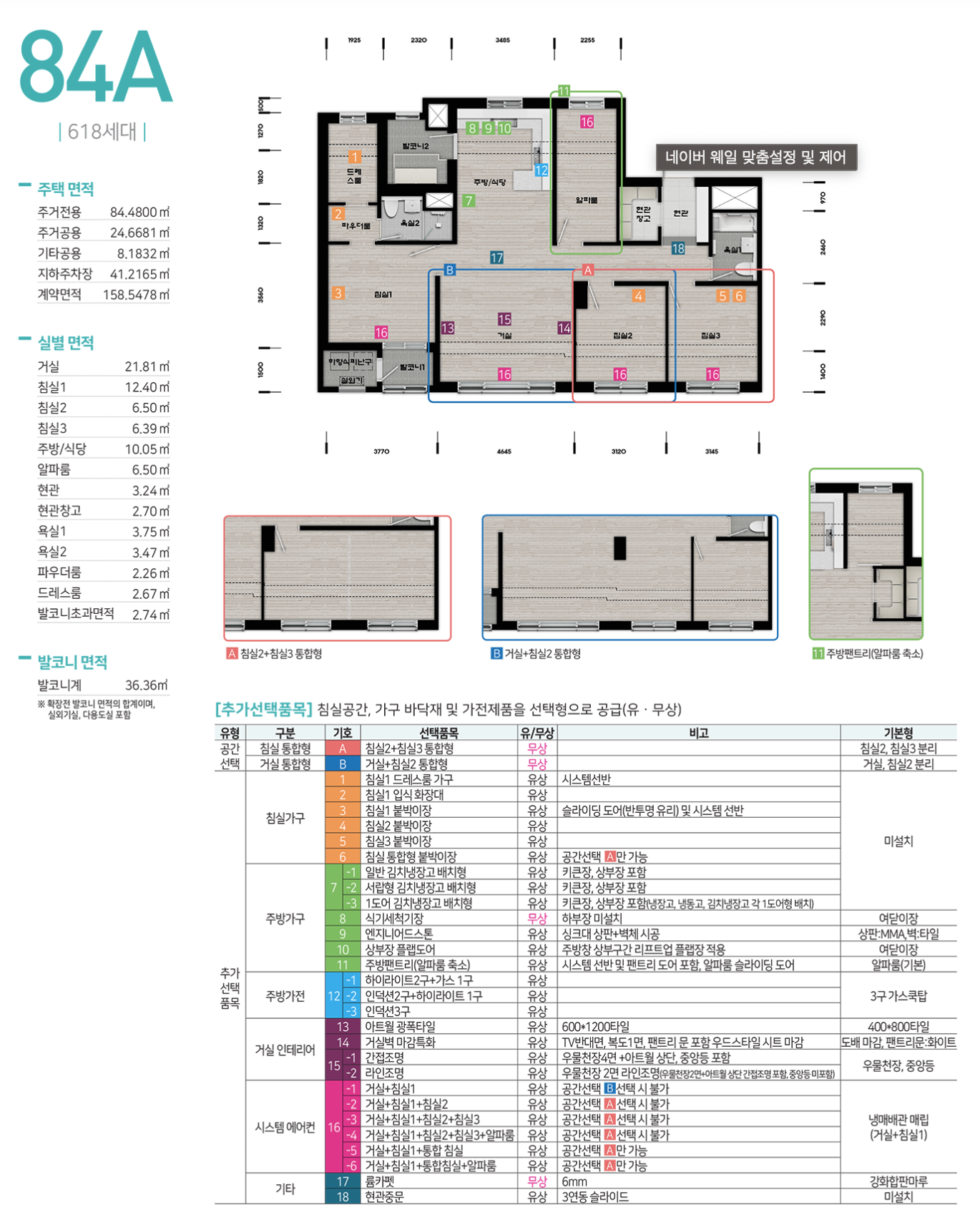 84A/B/C 타입 평면도