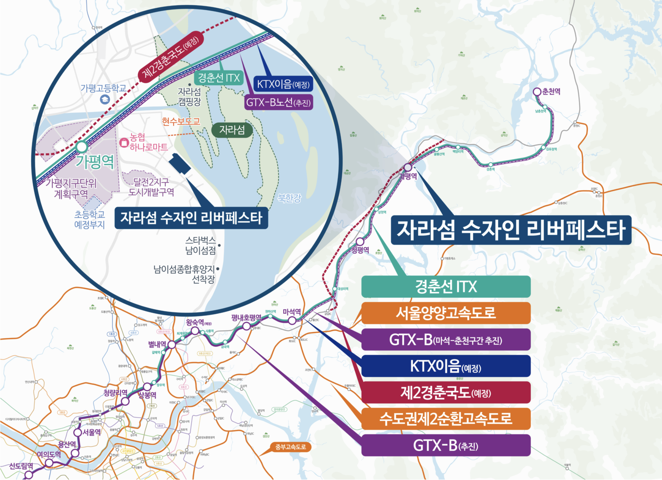자라섬 수자인 리버페스타 입지환경