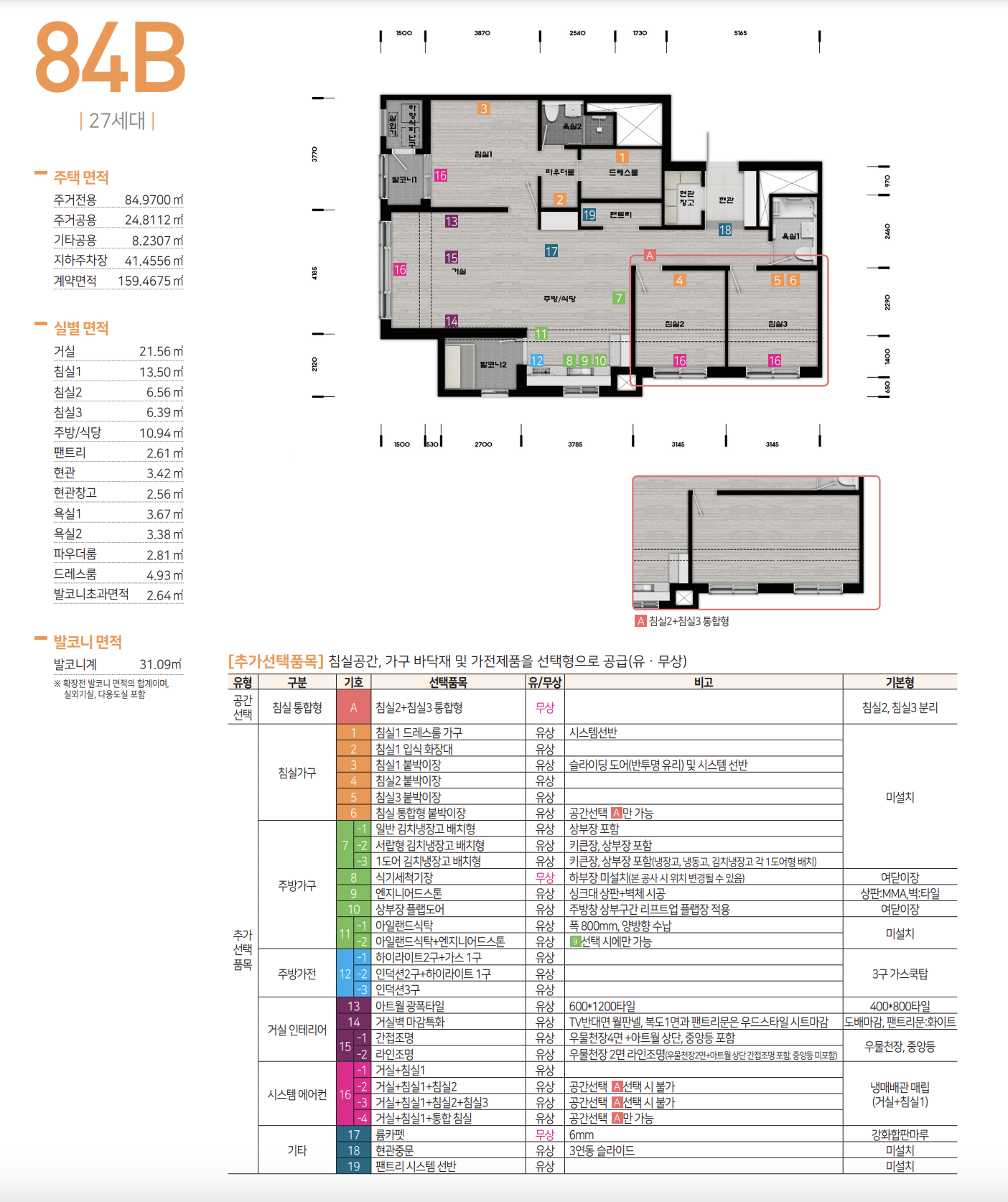 84A,B,C 타입 평면도