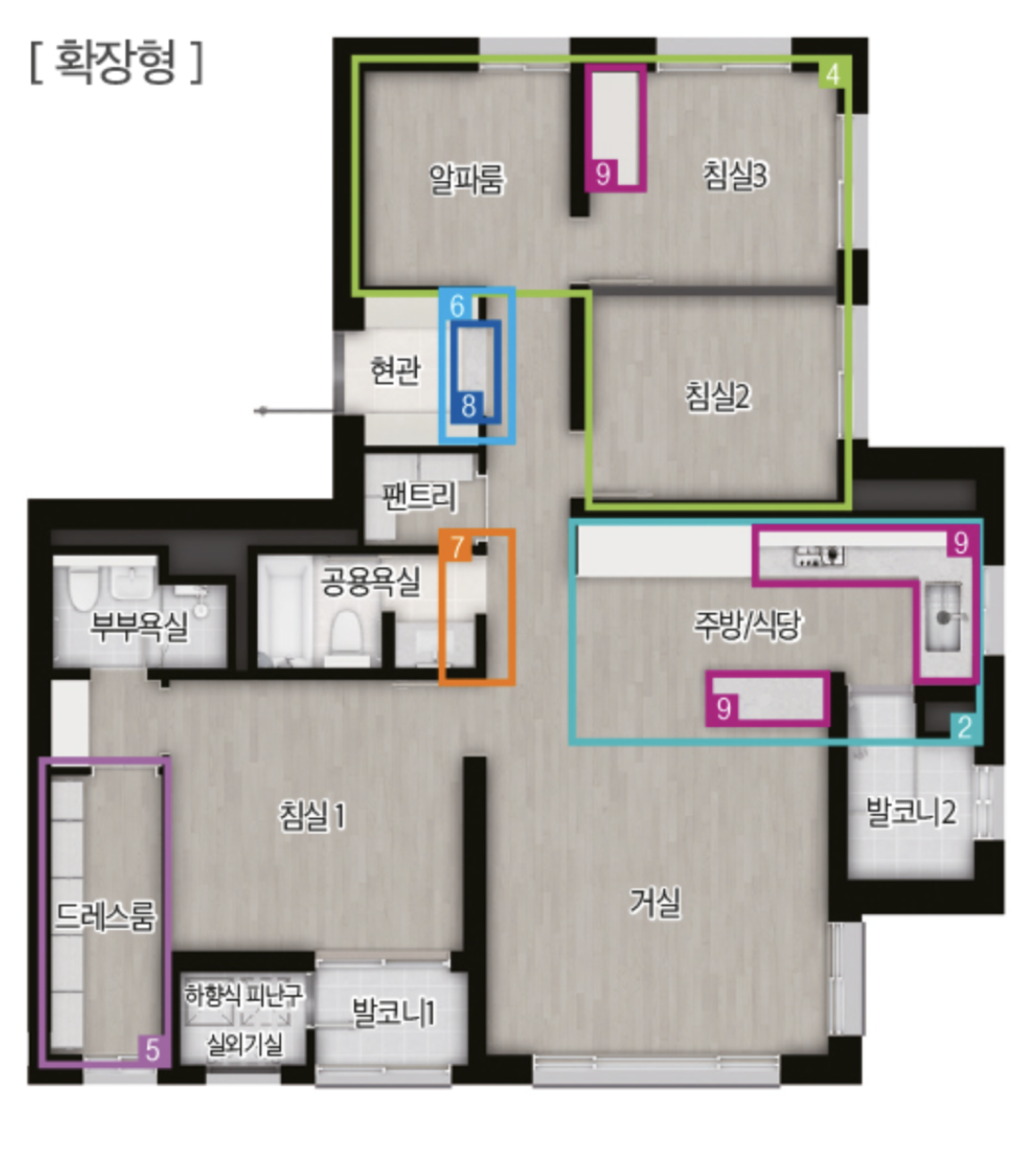 84B 타입 평면도
