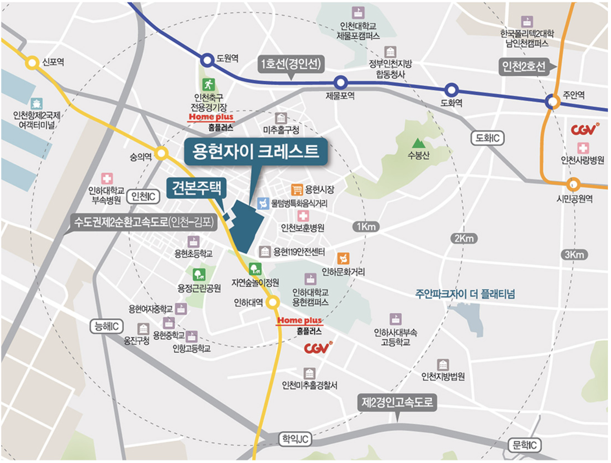 용현자이 크레스트(사후1차) 조감도