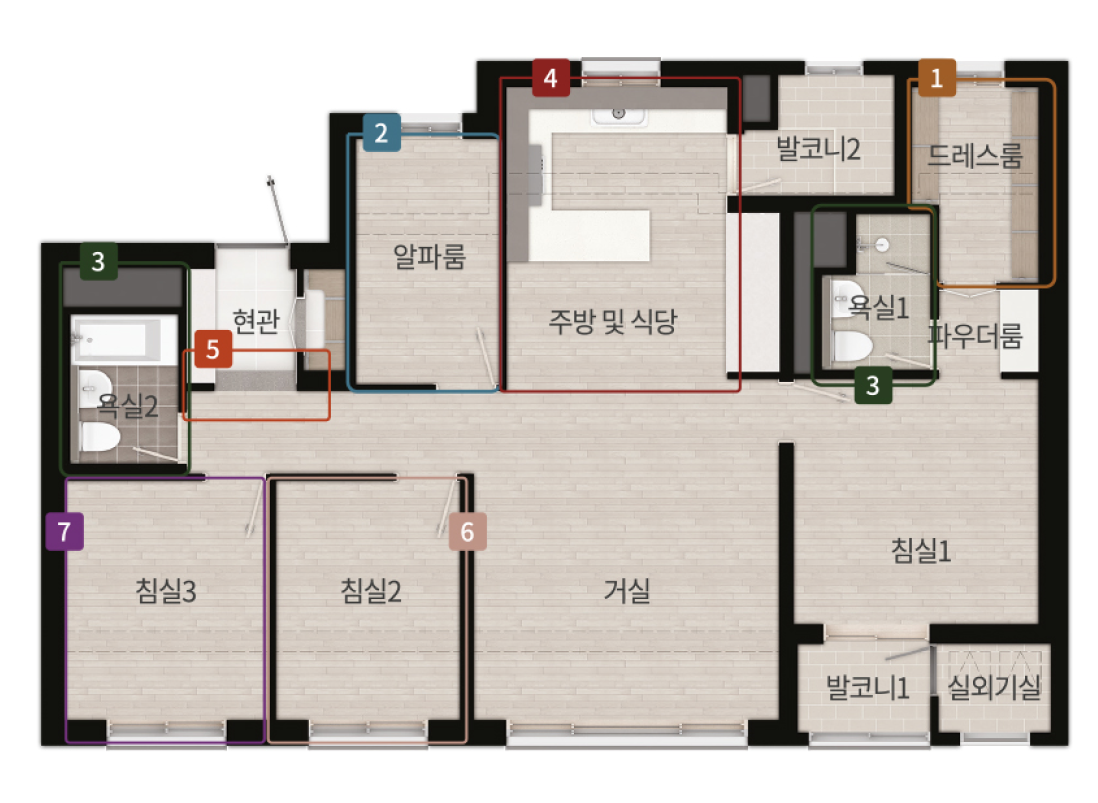 84A 타입 평면도
