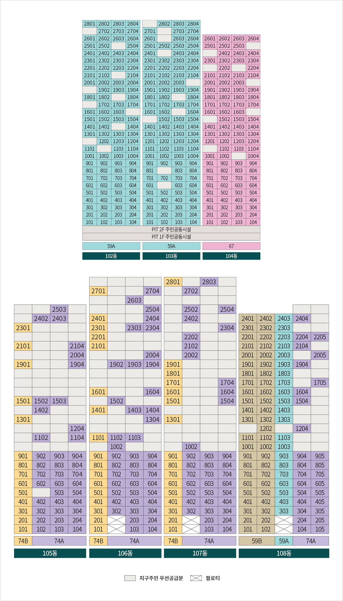 문현 푸르지오 트레시엘 단지배치도
