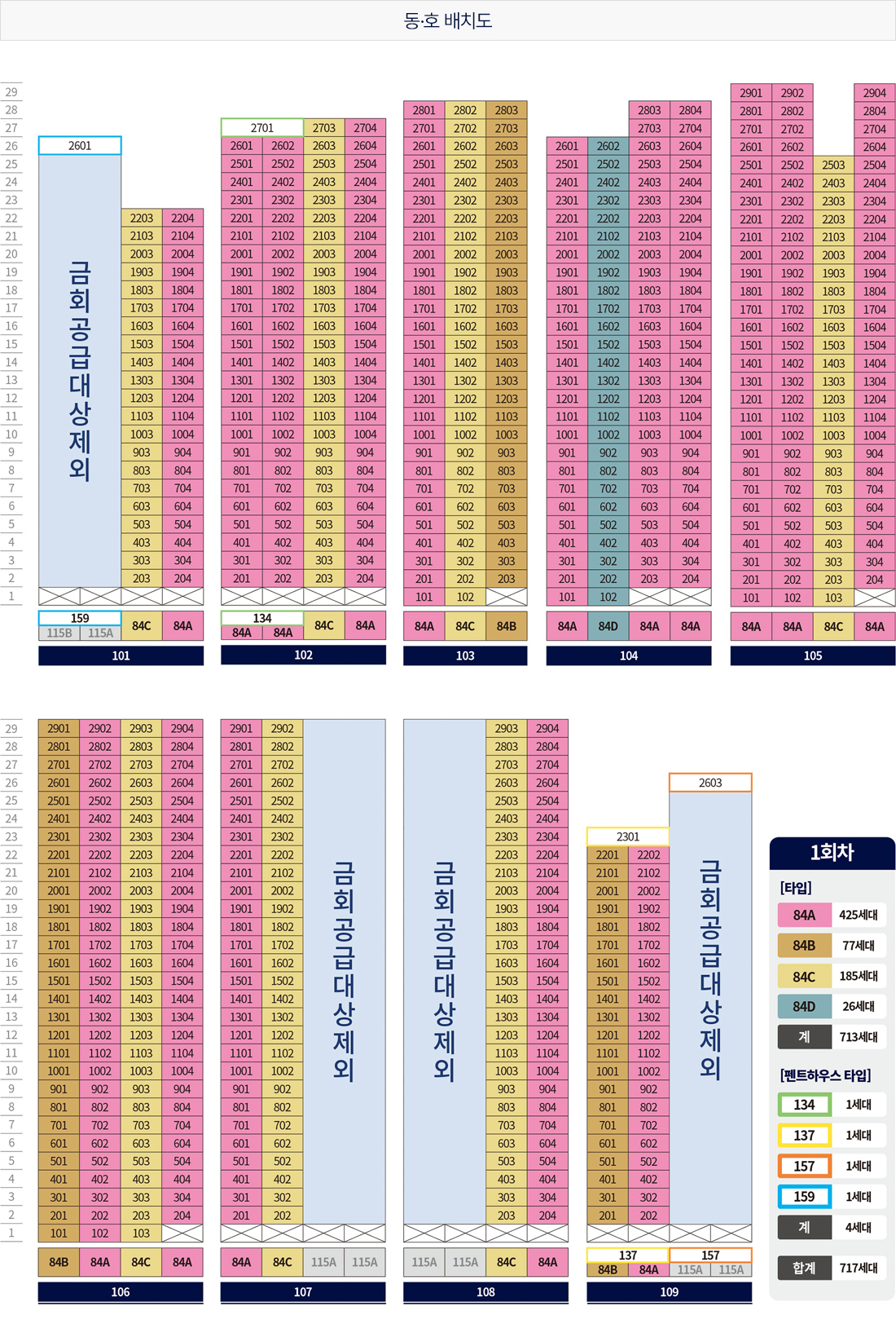 더샵 광양레이크센텀 (1회차) 단지배치도