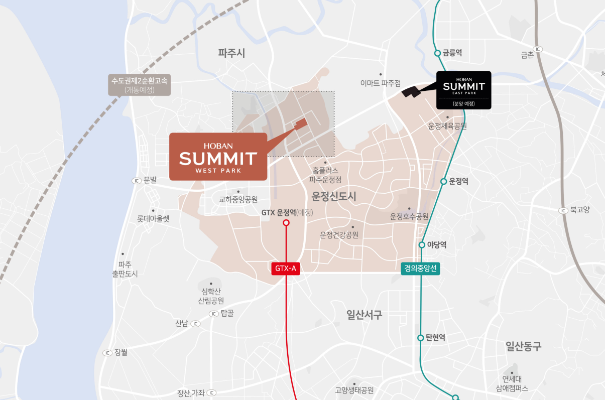 파주 운정신도시 A39BL 호반써밋 단지배치도