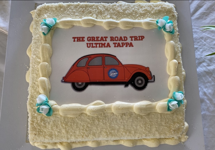 AIMAK had a special cake made to celebrate the end of the Great Road Trip!