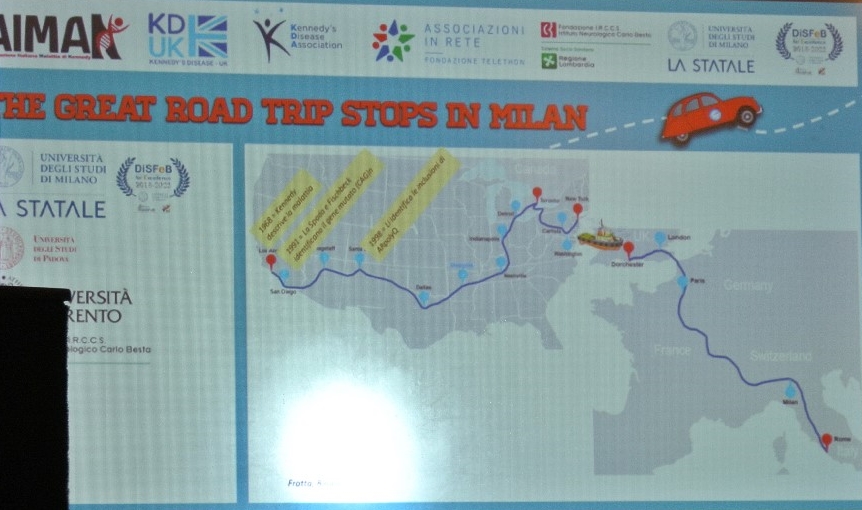 The Route of the Great Road Trip as described to the attendees at an informative session at the University of Milan.