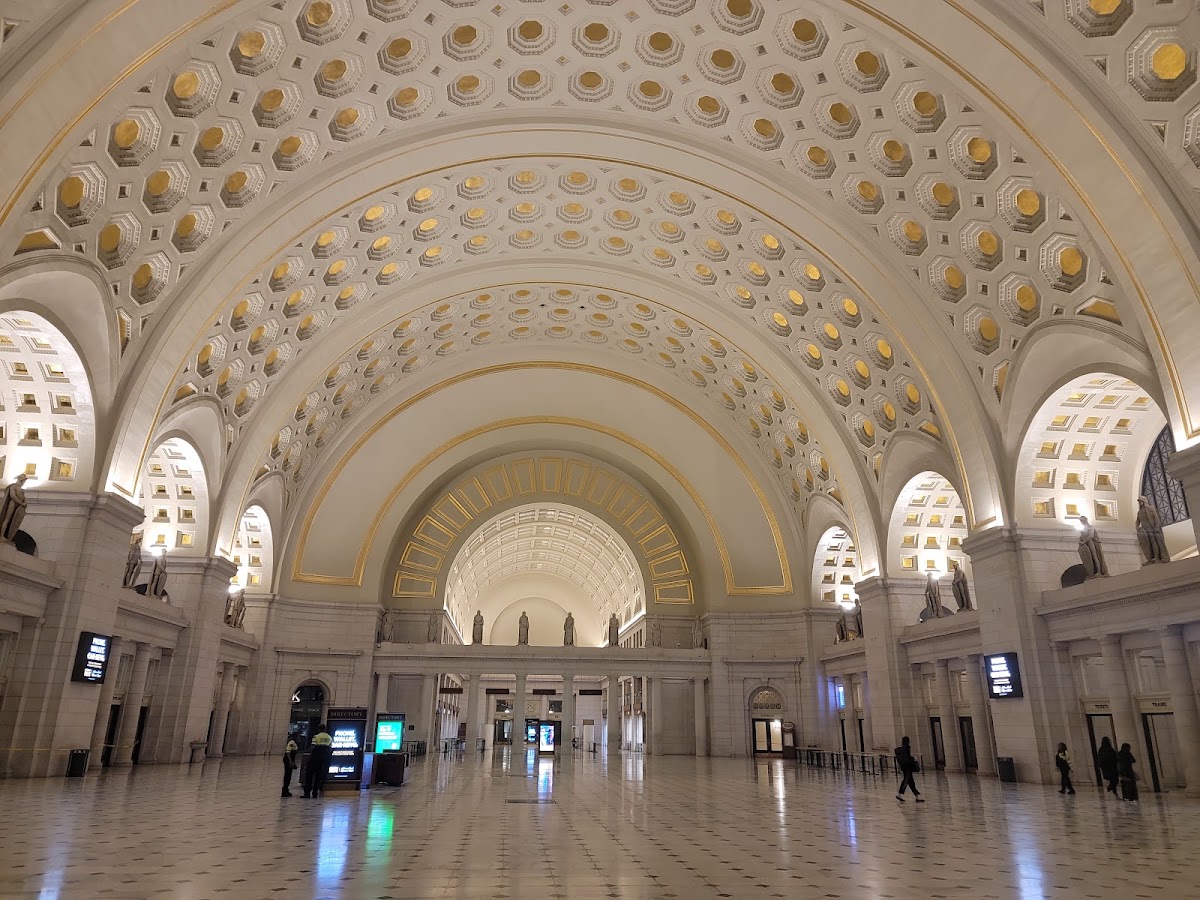 Union Station, Washington, DC — the coffered, gilded vault of the Main Hall