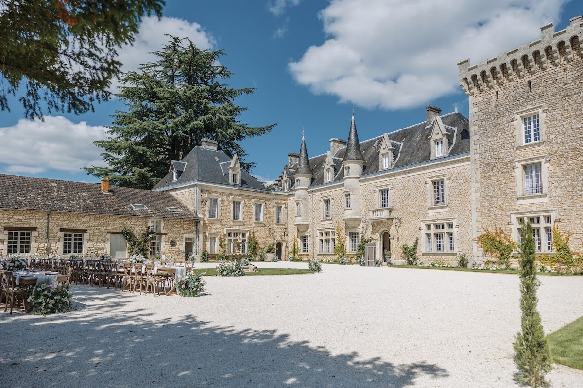 Château de la Couronne — romantic restored château wedding venue near Marthon in the Charente, blending historic charm with modern comfort, capacity for 120 guests