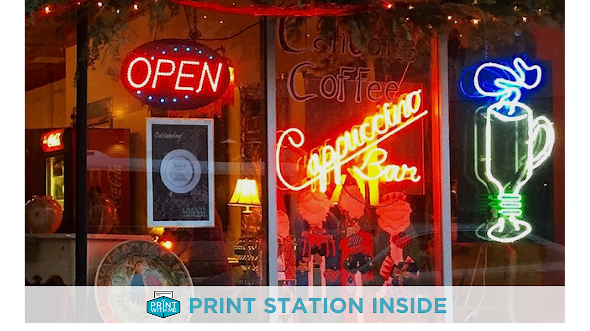 PrintWithMe Print Kiosk at Luminary Coffeehouse