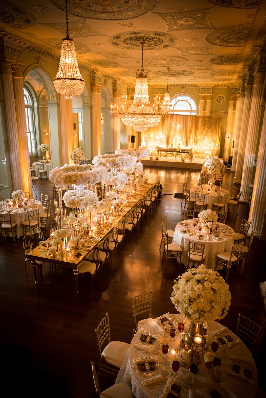 The Biltmore Ballrooms, Midtown — a candlelit wedding reception in the historic Georgian Ballroom