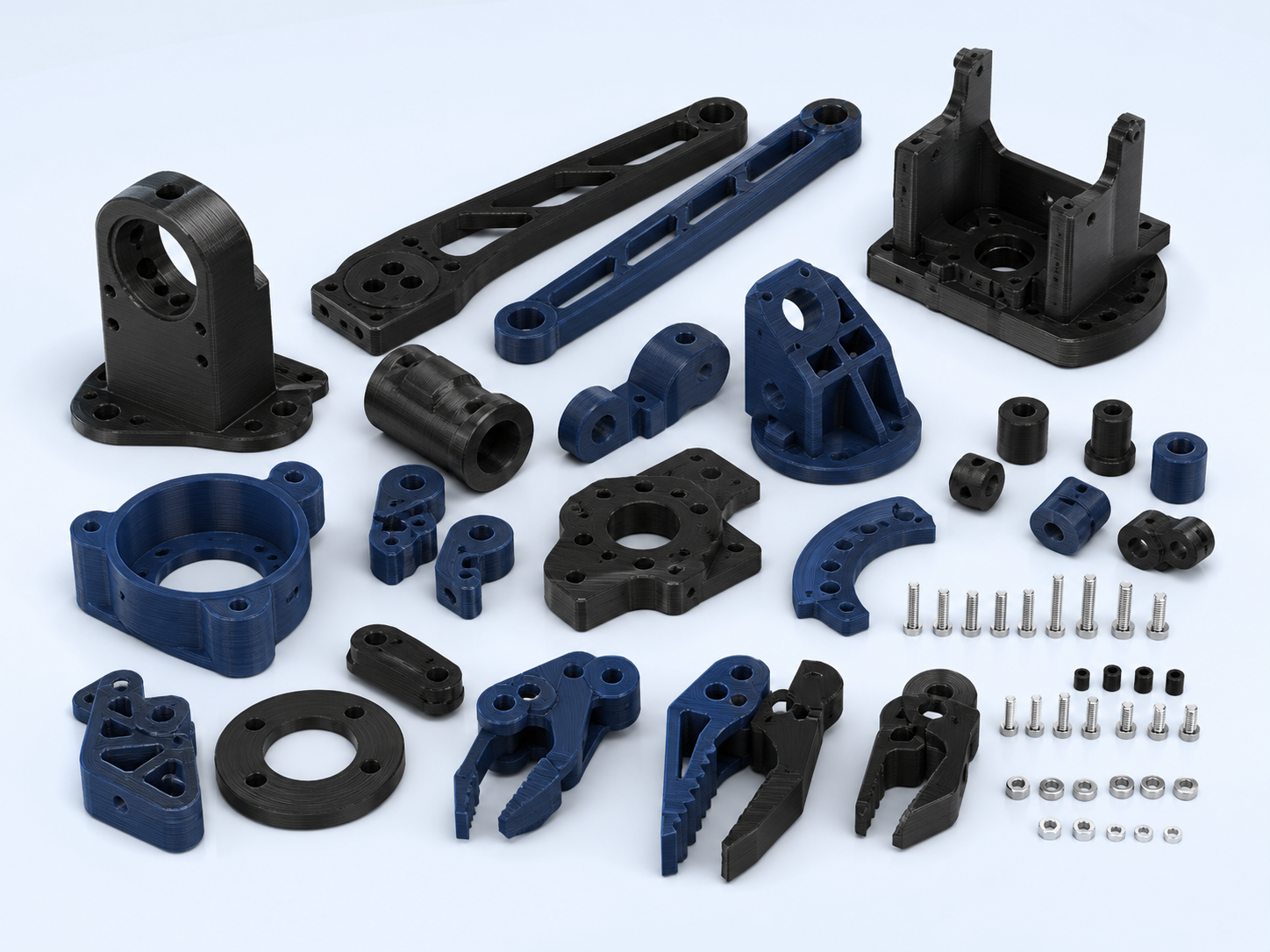 LeKiwi mobile base 3D printed structural parts
