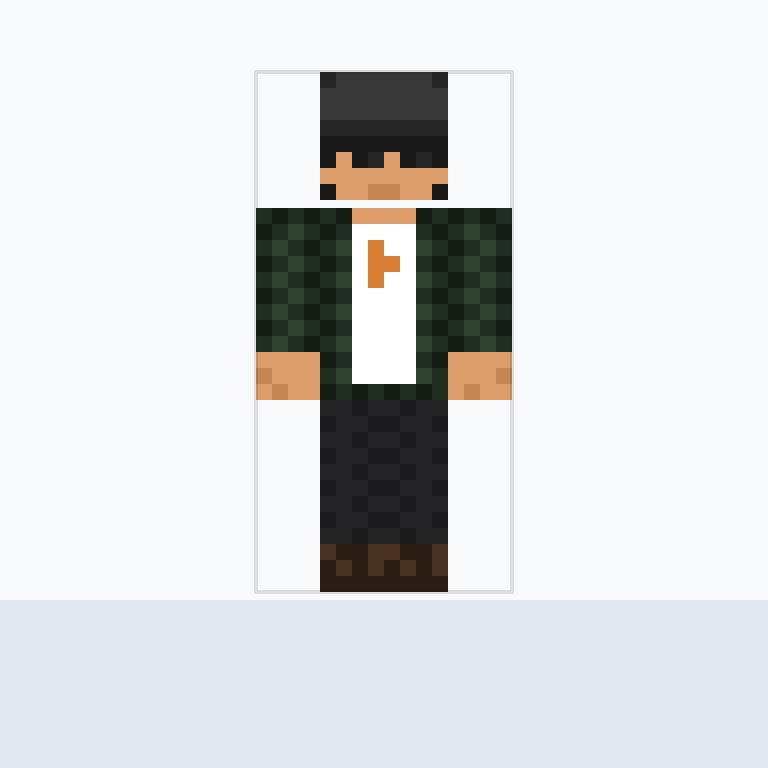 "A 64x64 Minecraft skin of a masculine human, Head: black hair, Minecraft skin