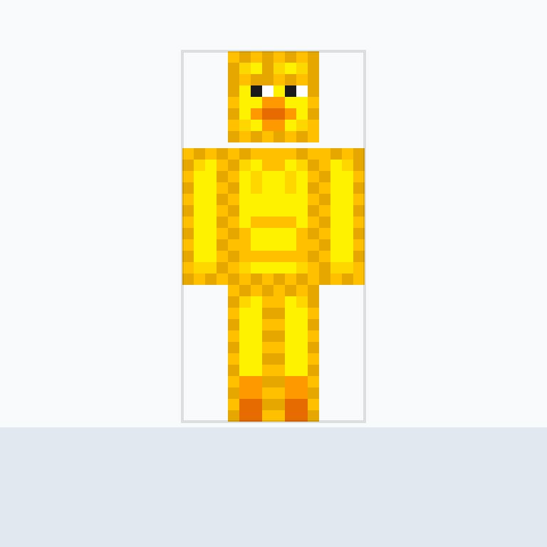 A cute Minecraft-style character with a fully bright yellow body Minecraft skin