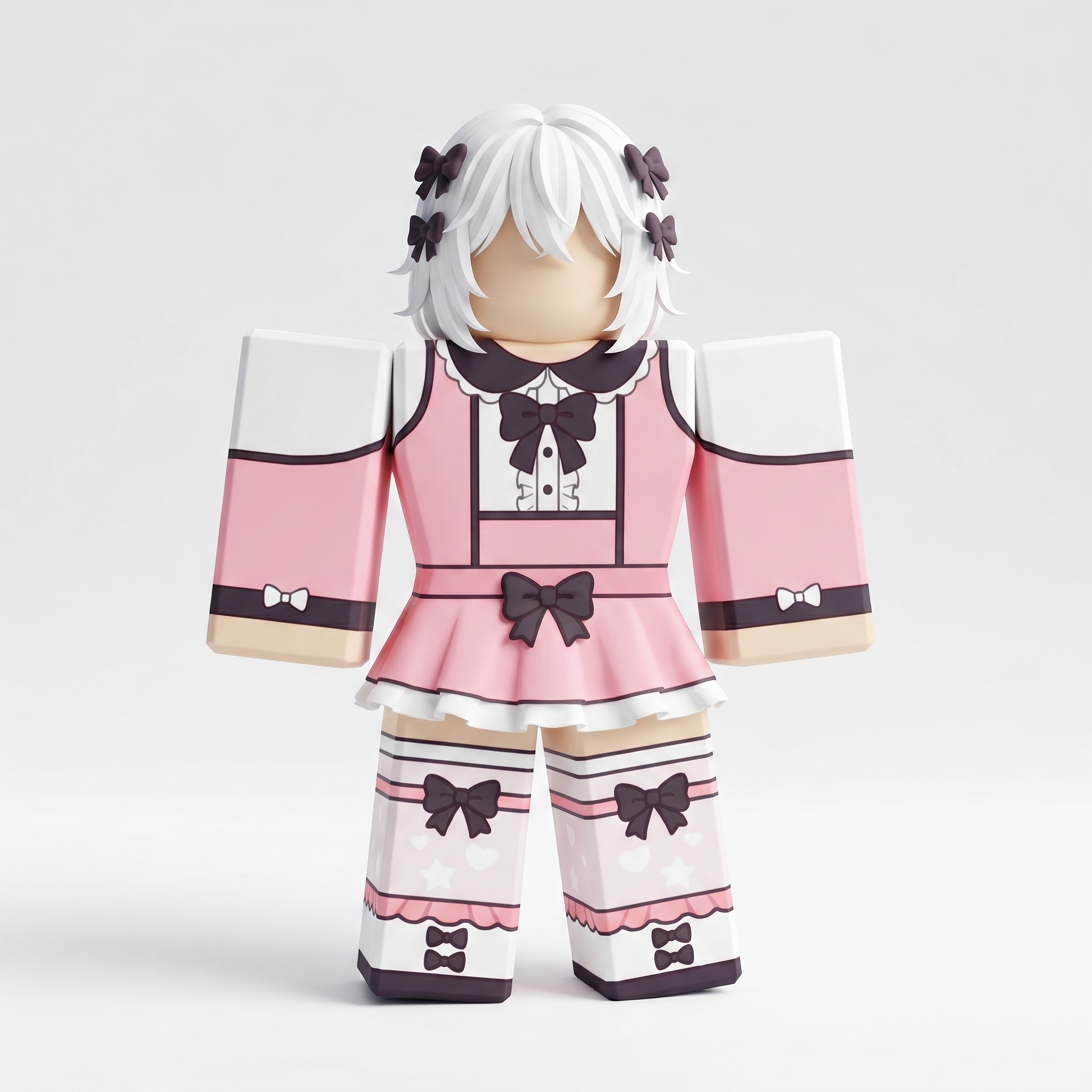 Kawaii White Hair Outfit