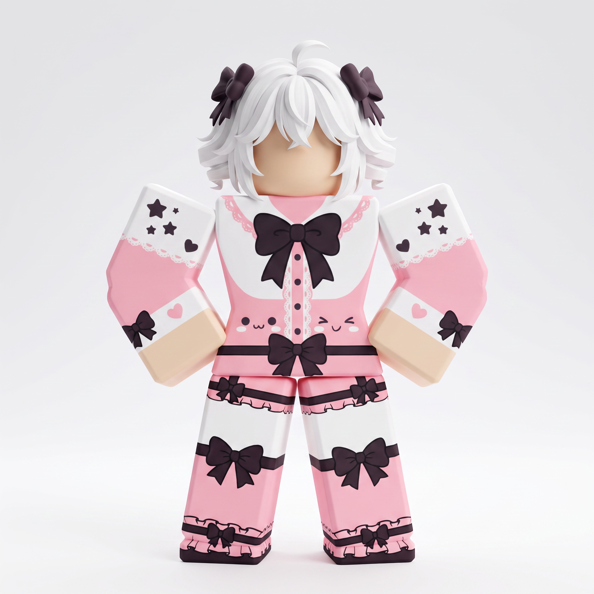 Kawaii White Hair Outfit