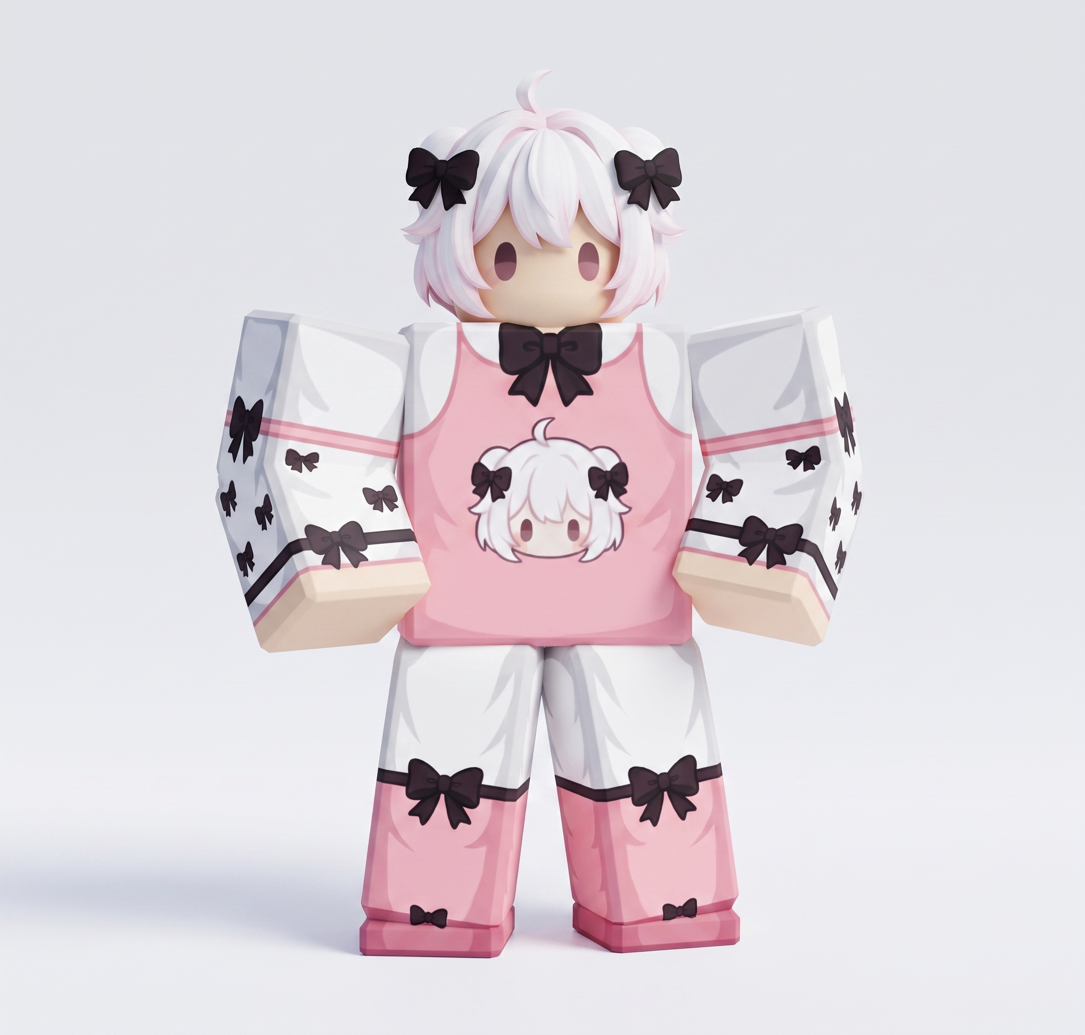 Kawaii White Hair Outfit