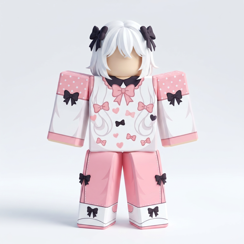 Kawaii White Hair Outfit