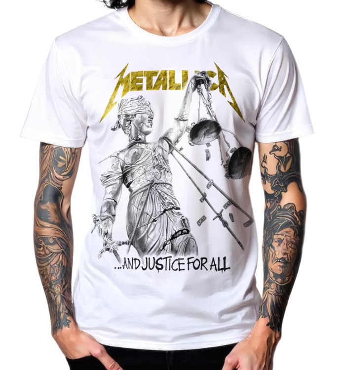 Metallica, And Justice For All, White, TShirt