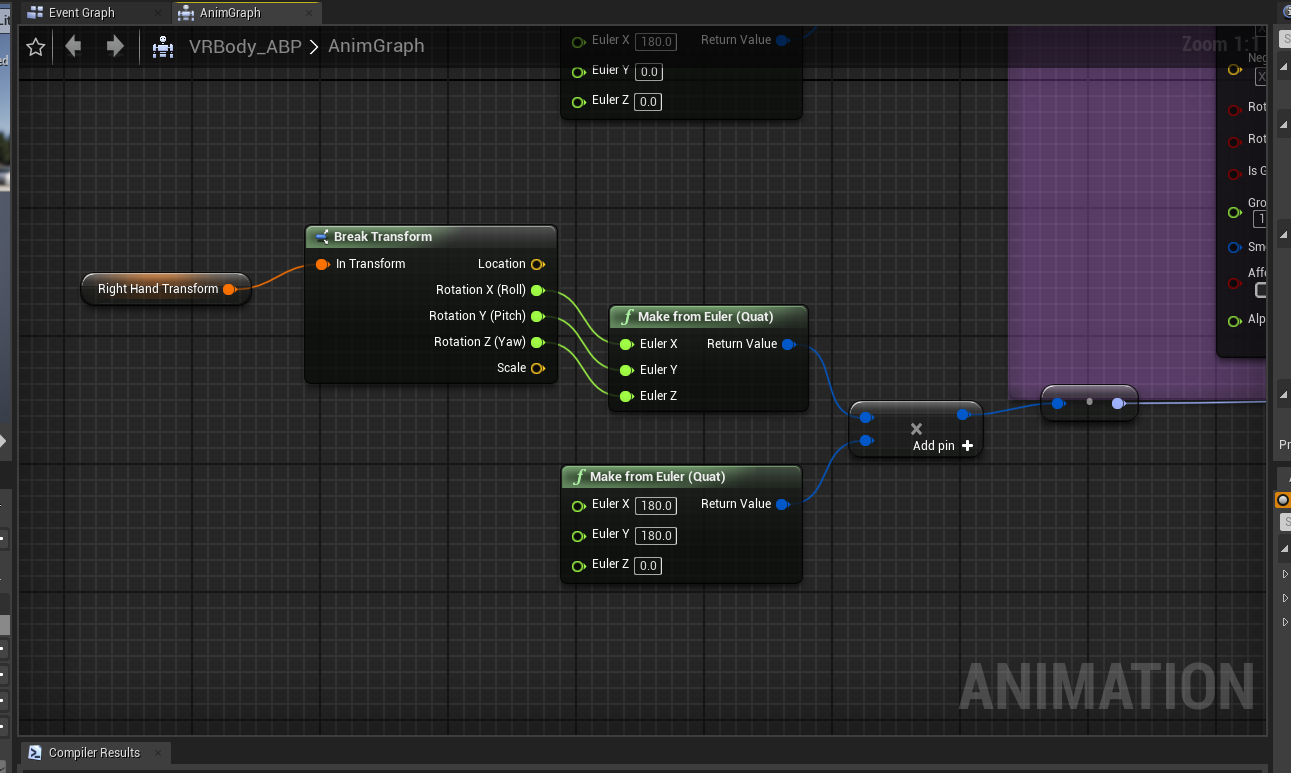 Right Hand Animation Nodes