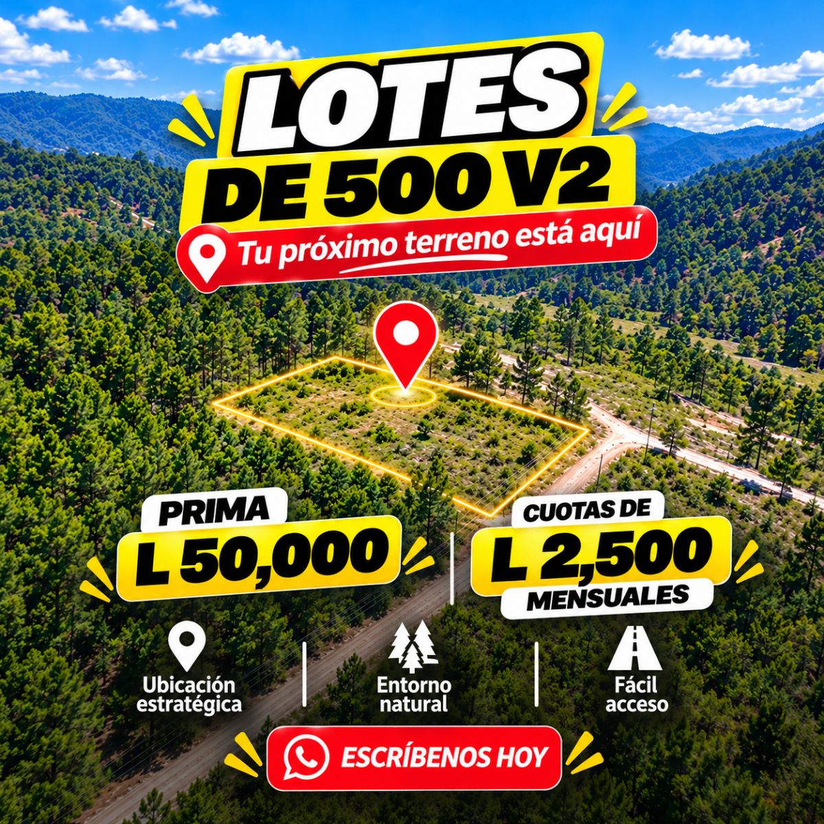 Terreno en km 12 hacia Lepaterique | Financiamiento Directo — foto 1