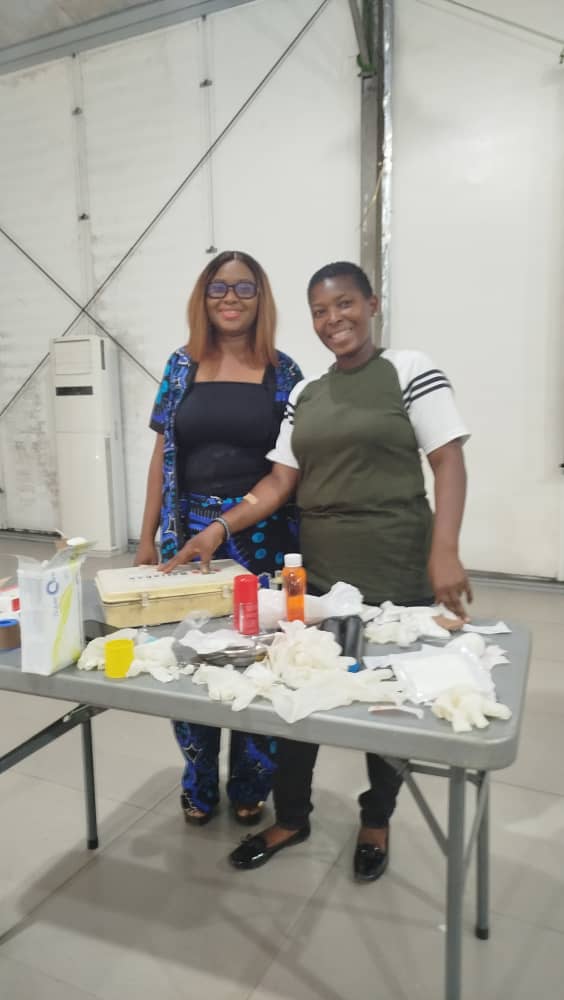 Post-practical session with first aid kit and wound dressing materials