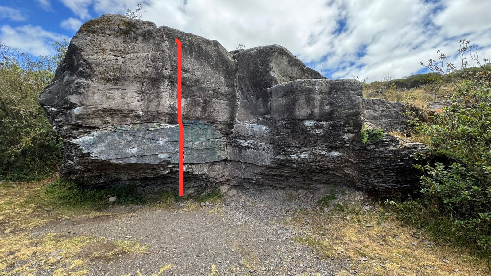 Unnamed route, with the line drawn on the wall