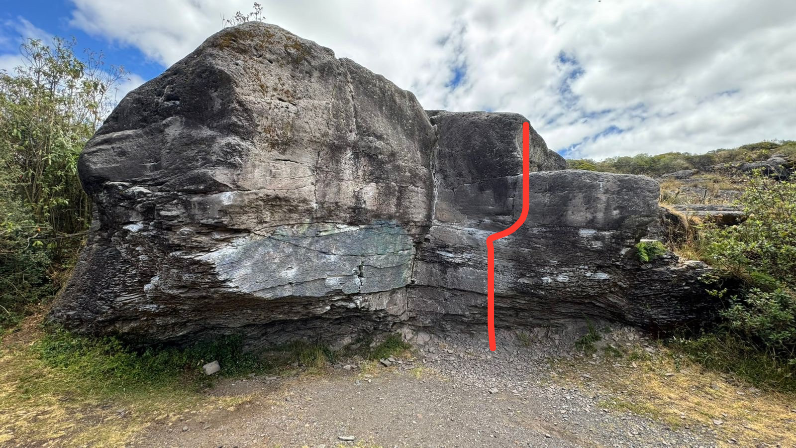 Unnamed route, with the line drawn on the wall