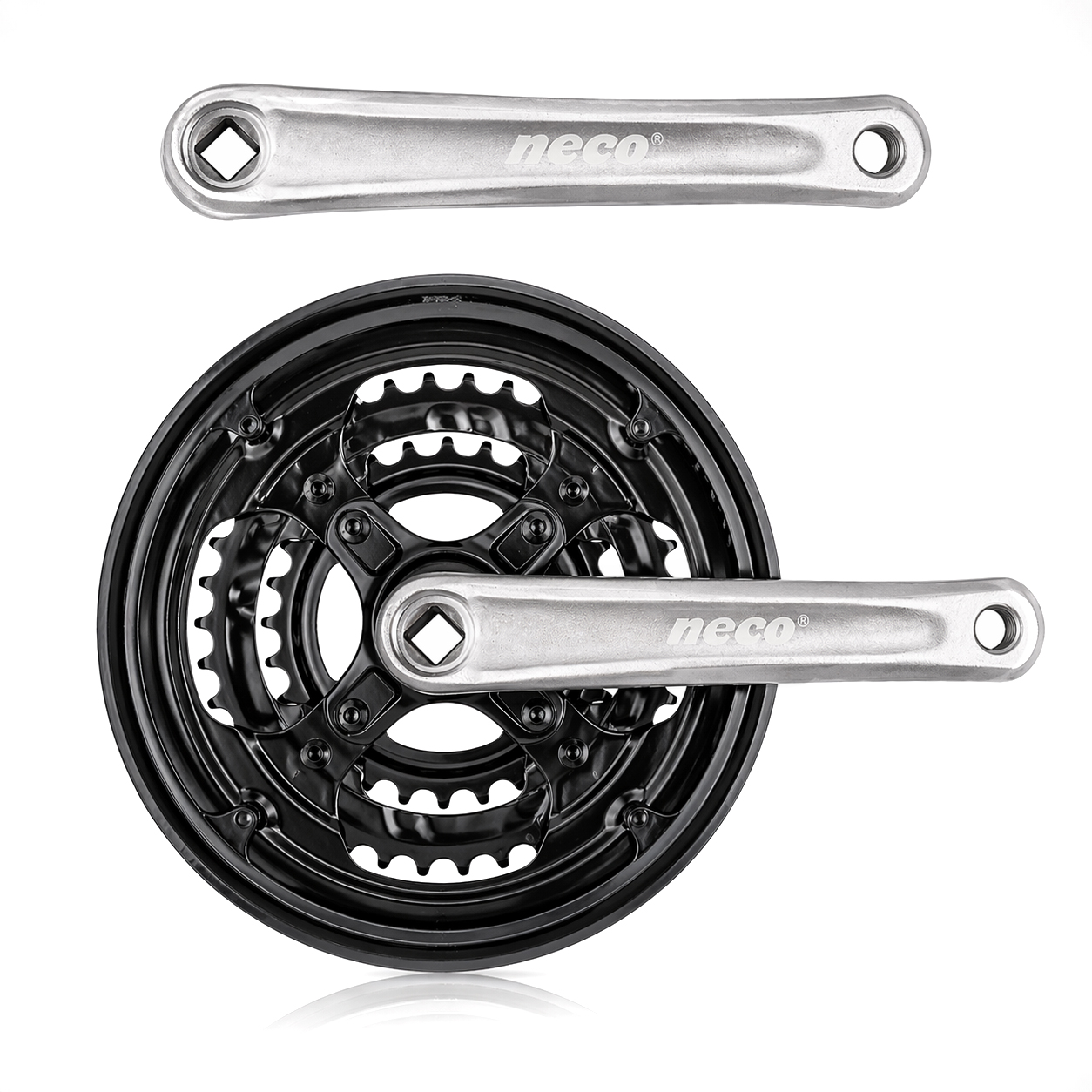 Acél hajtómű 28-38-48T 170mm 3/32 neco alumínium ezüst hajtókar