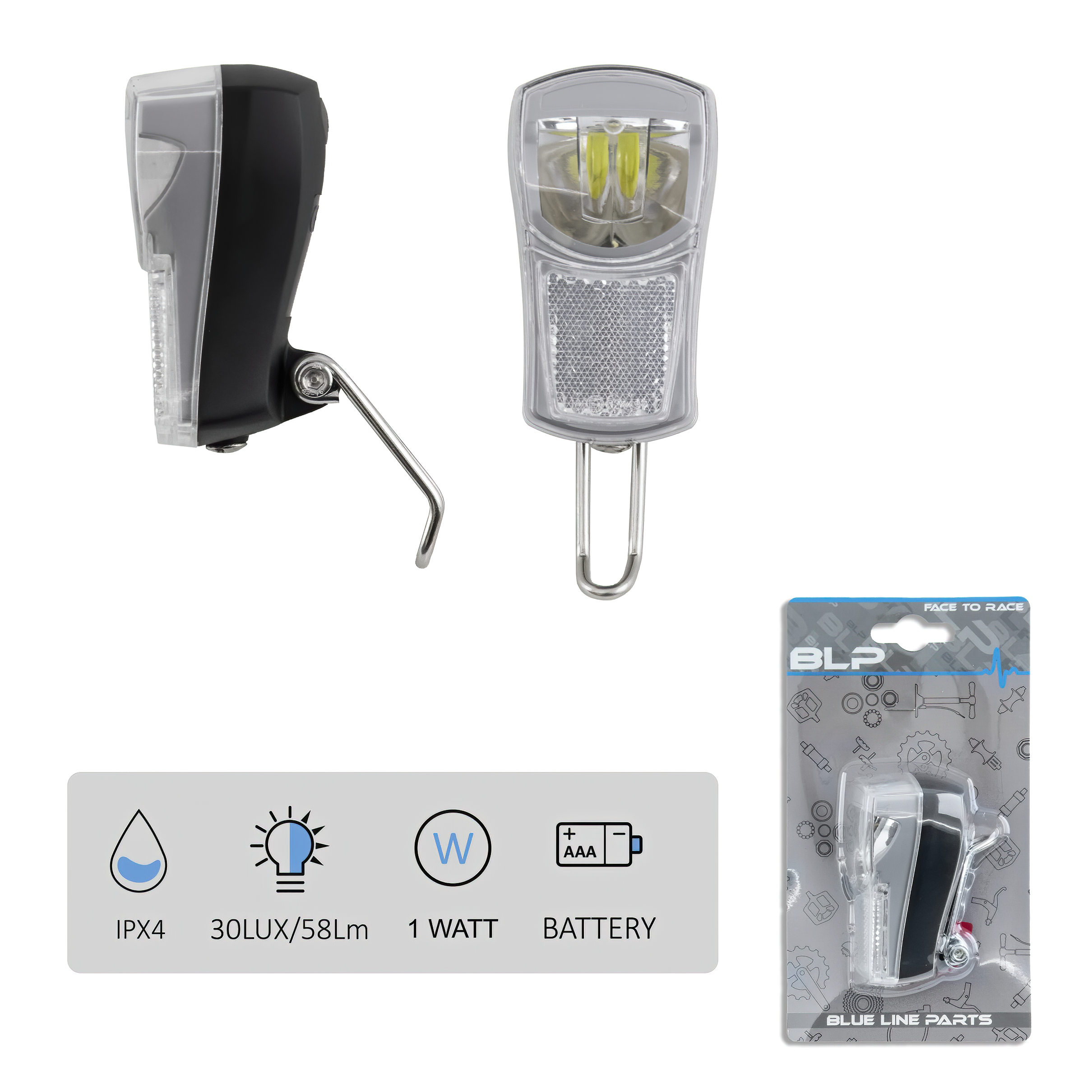 ELSŐLÁMPA ELEMES 1 LED 1W 1