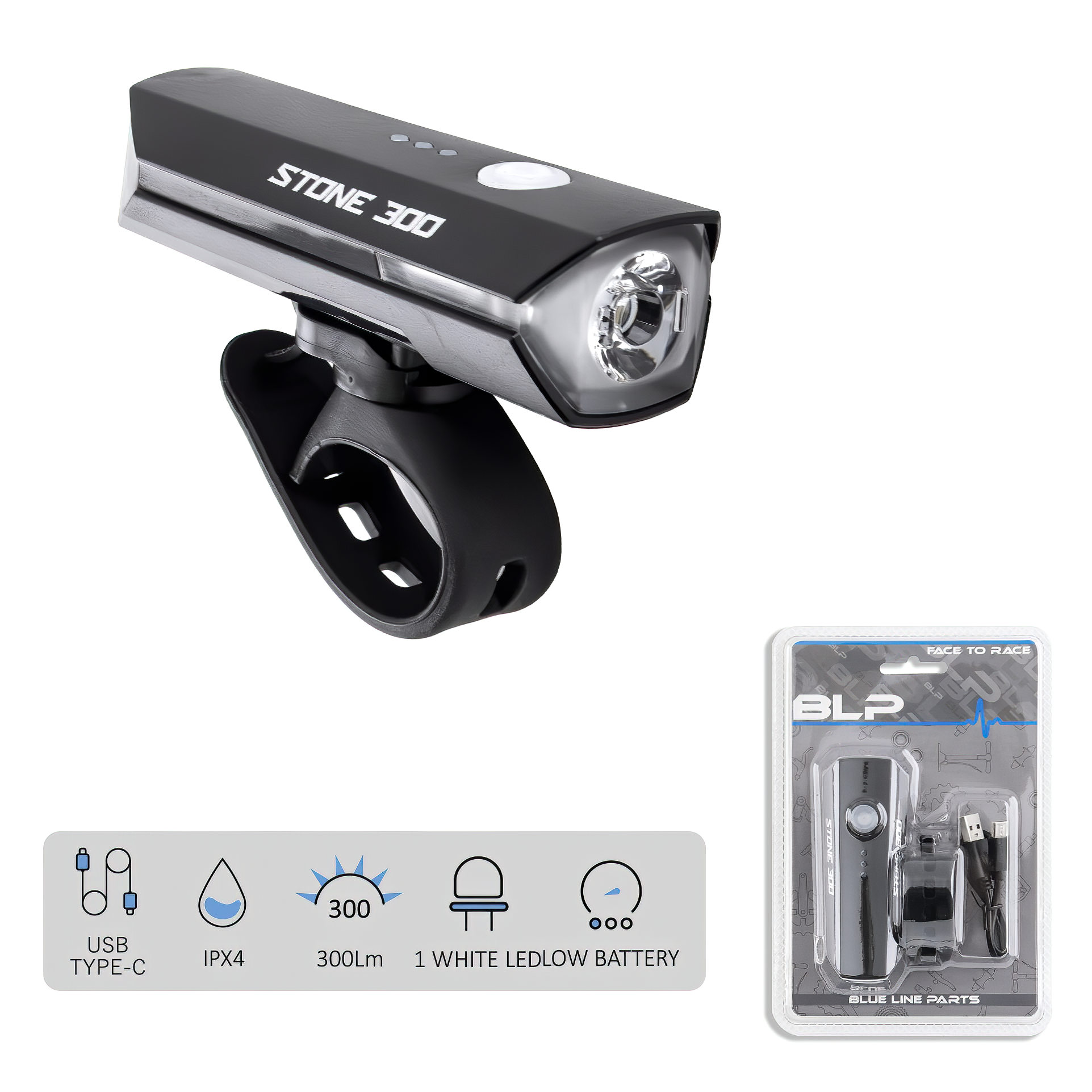 ELSŐLÁMPA USB KORMÁNYRA BLP 1