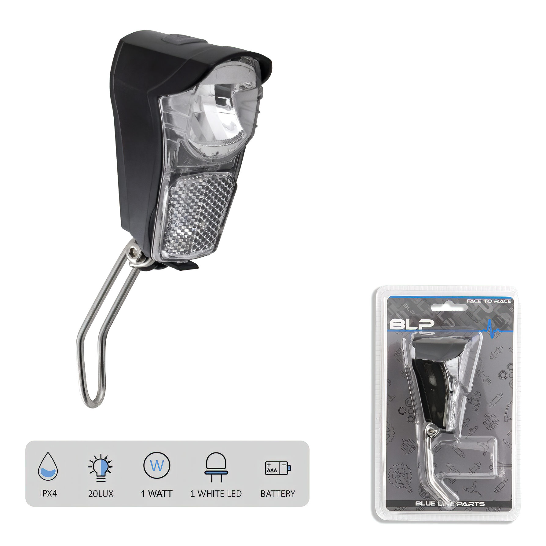 ELSŐLÁMPA ELEMES 1LED 20 LUX 1