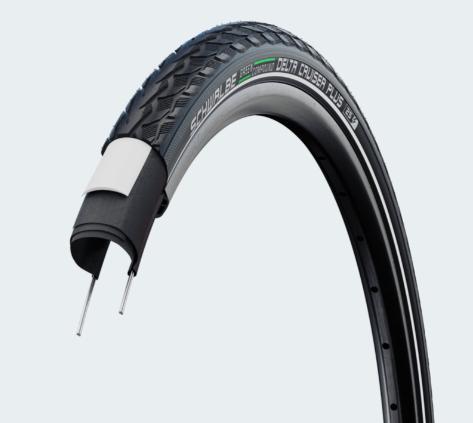 KÖP 700X28C (28-622) 28X1,10 SCHWALBE DELTA CRUISER PLUS HS431 FEKETE REFLEXCSÍKOS 1