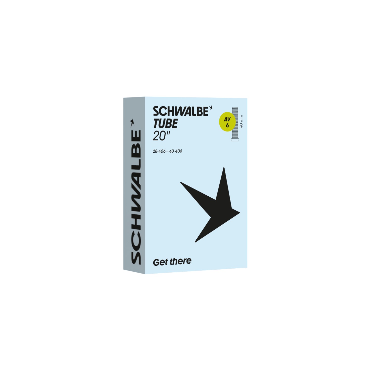 TÖM 20X1,10-1,50 (28/40-406) SCHWALBE AV6 - 40MM DOBOZOS