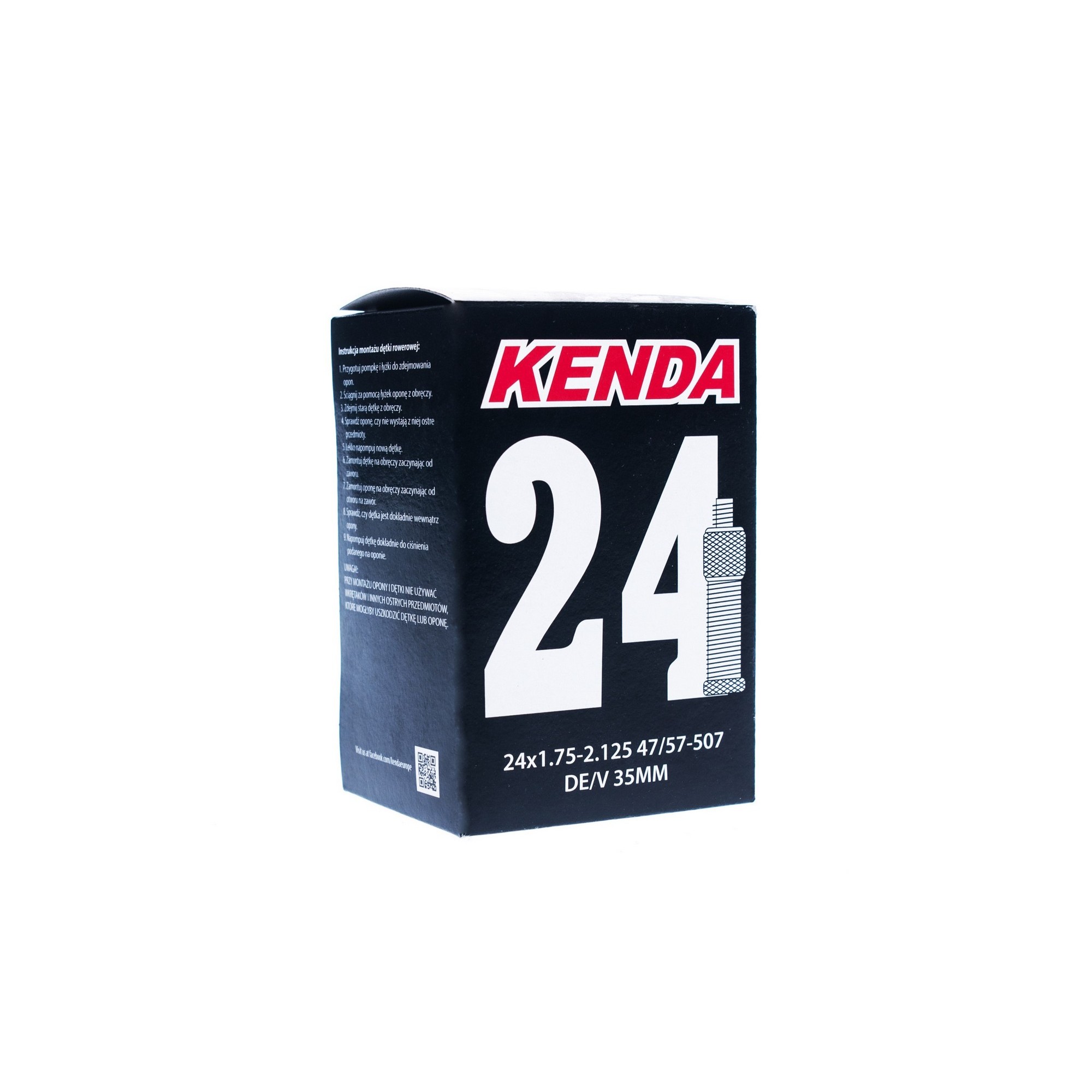TÖM 24X1,75-2,125 (47/57-507) KENDA DV DOBOZOS