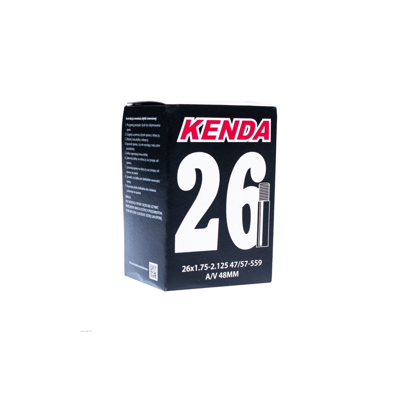 TÖM 26X1,75-2,125 (47/57-559) KENDA AV - 48MM DOBOZOS