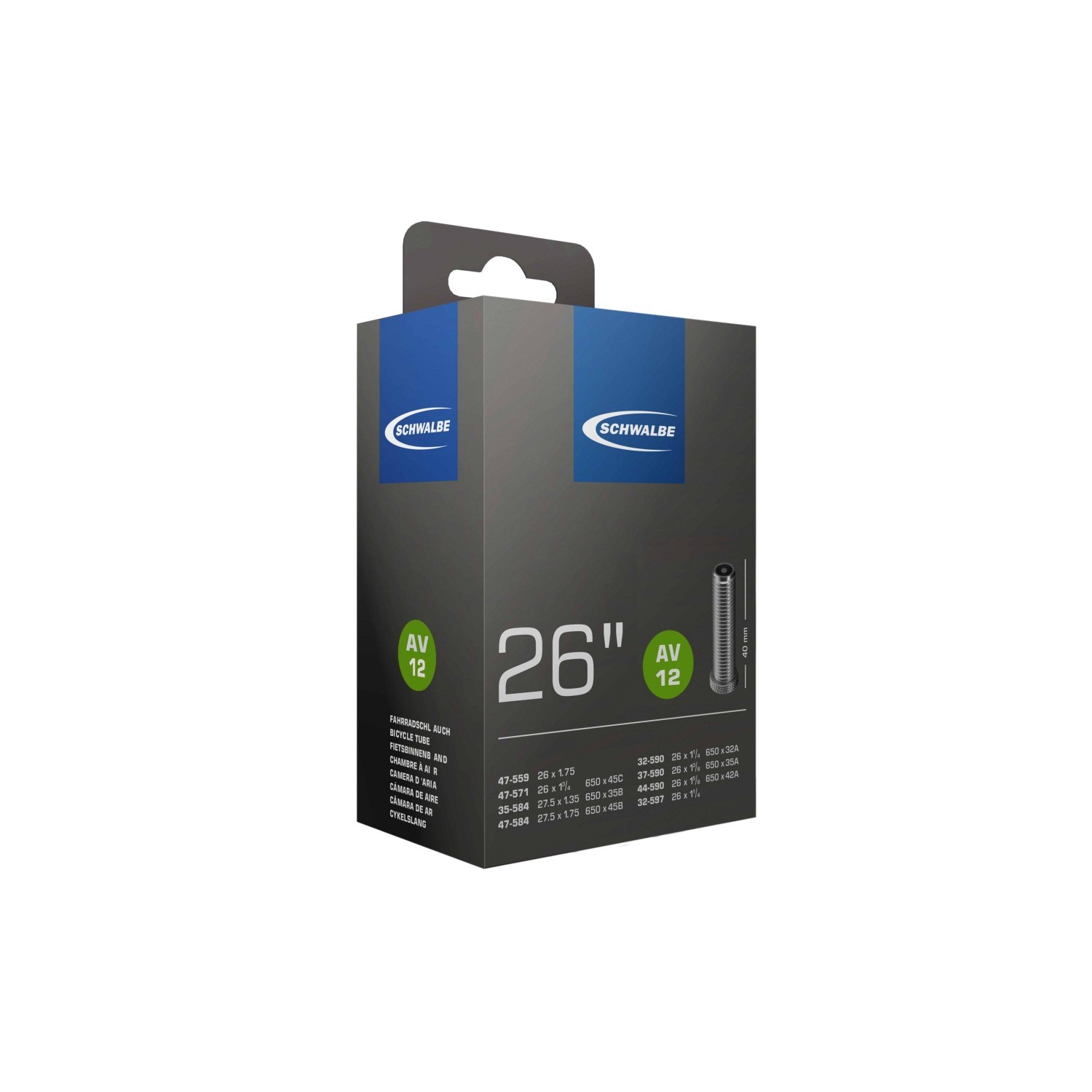 TÖM 26X1-3/8 (584/590/597) SCHWALBE AV12 - 40MM DOBOZOS 1