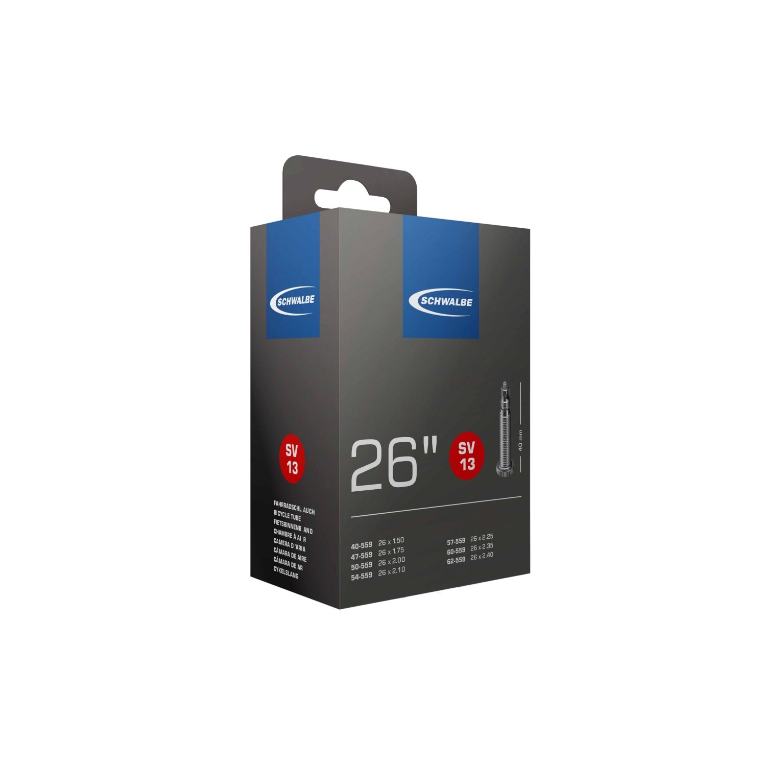 TÖM 26X1,50-2,40 (40/62-559) SCHWALBE SV13 - 40MM DOBOZOS