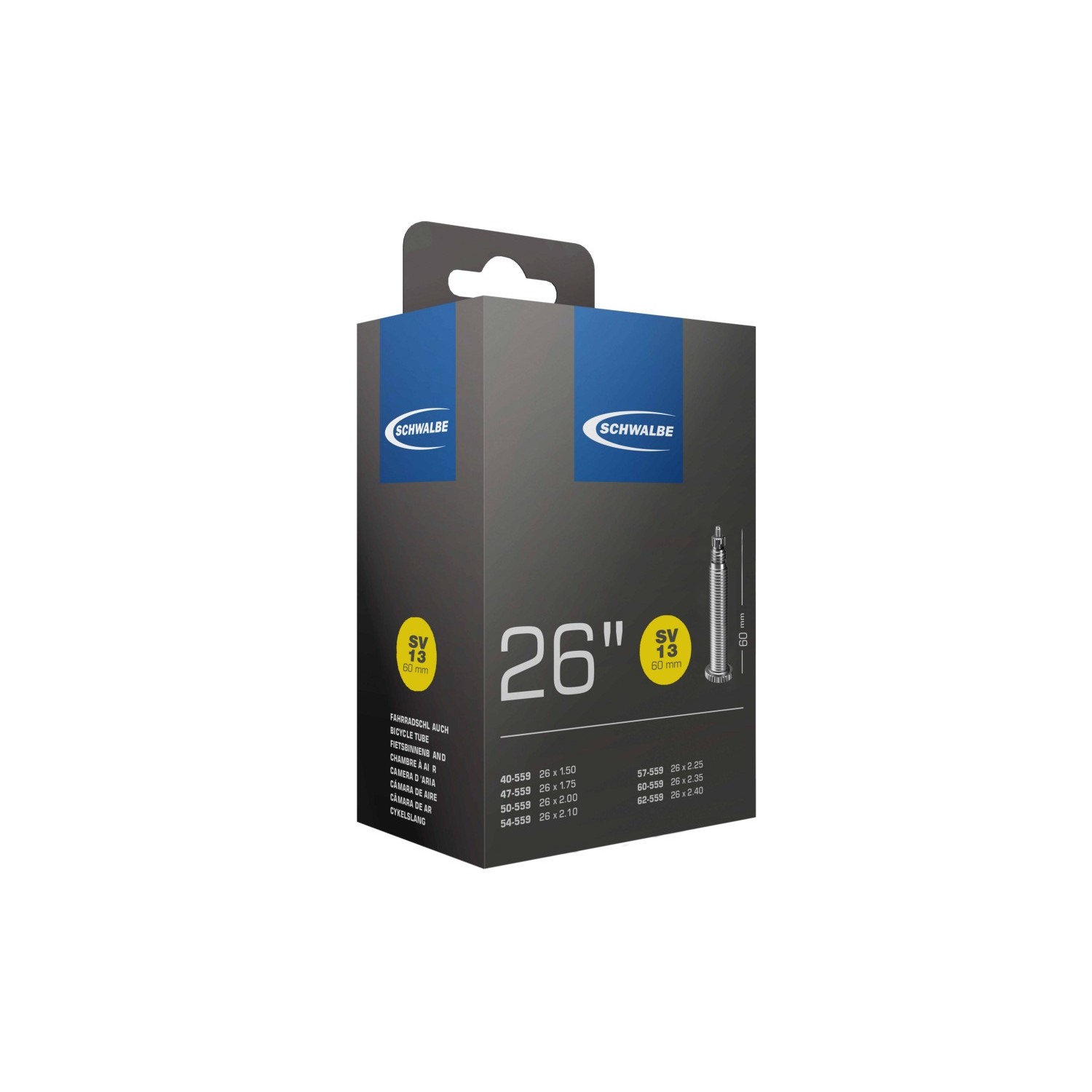 TÖM 26X1,50-2,40 (40/62-559) SCHWALBE SV13 - 60MM DOBOZOS
