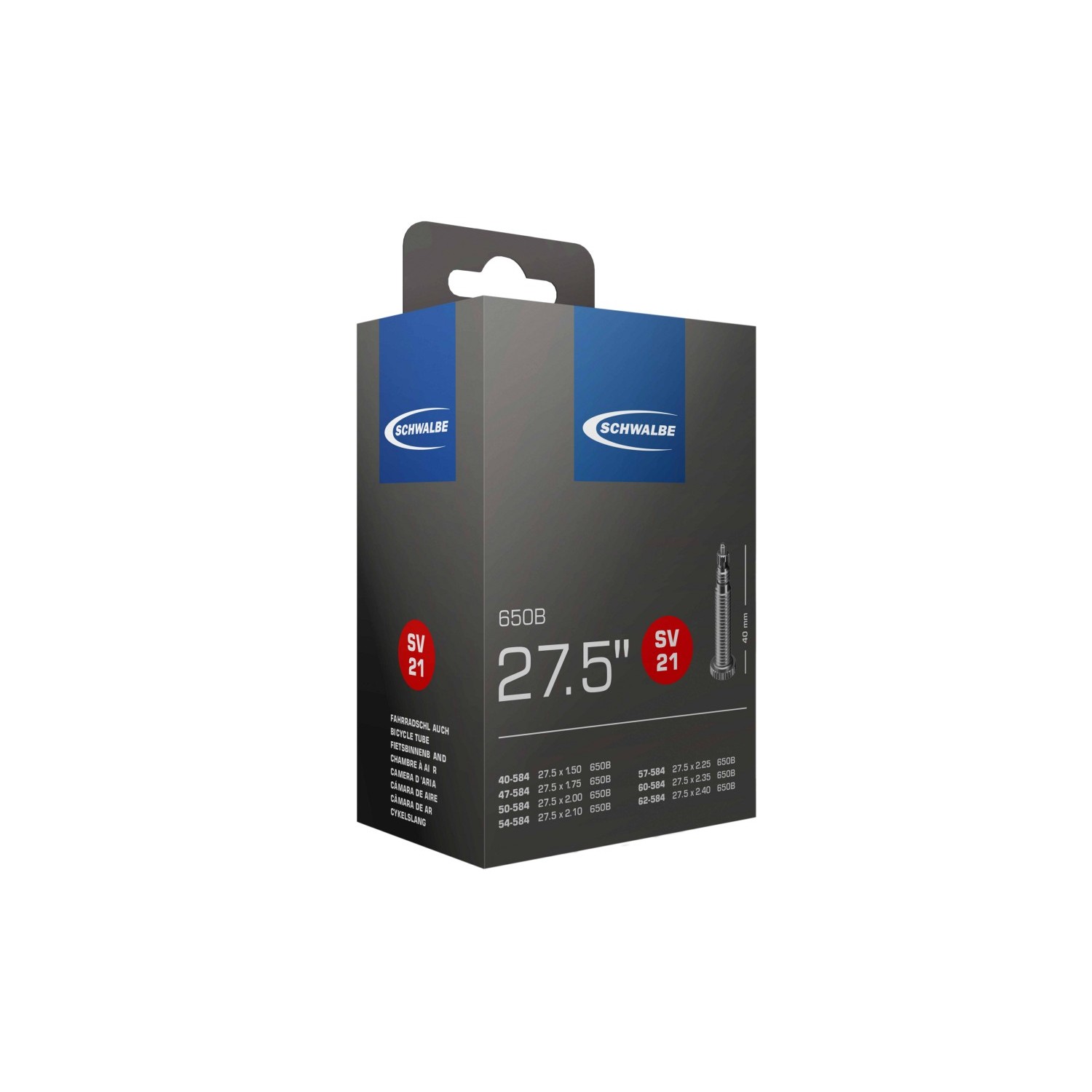 TÖM 27,5X1,50-2,40 (40/62-584) SCHWALBE SV21 - 40MM DOBOZOS