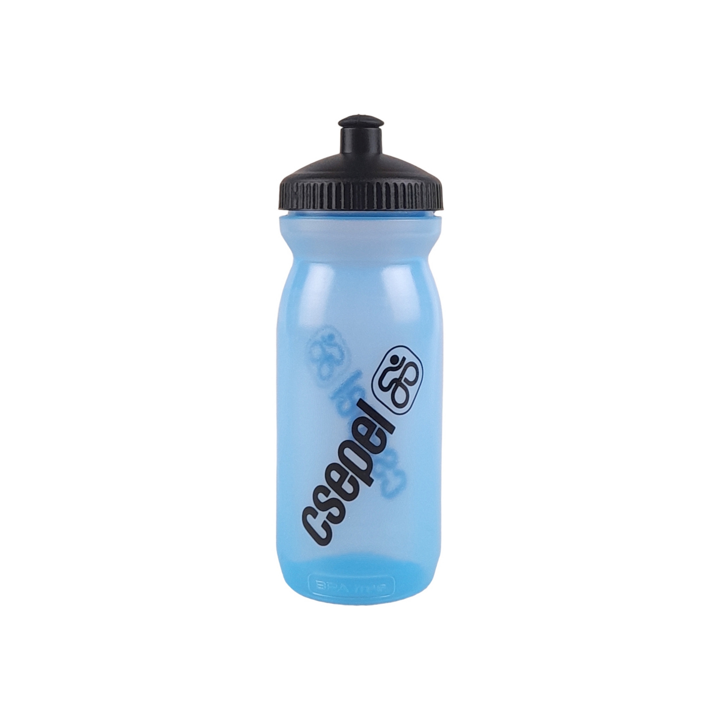 KULACS MŰANYAG 600ML CSEPEL - TRANSZPARENS KÉK (BPA MENTES) FEKETE