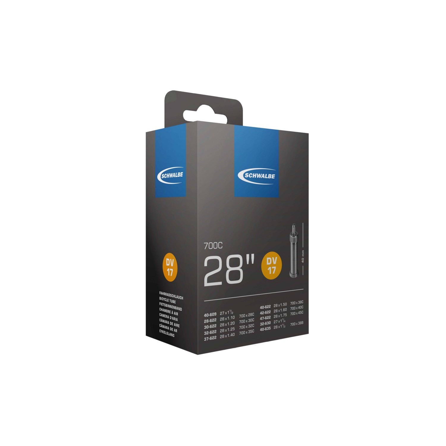 TÖM 700X28-45C (622/630/635) SCHWALBE DV17 - 40MM DOBOZOS 1